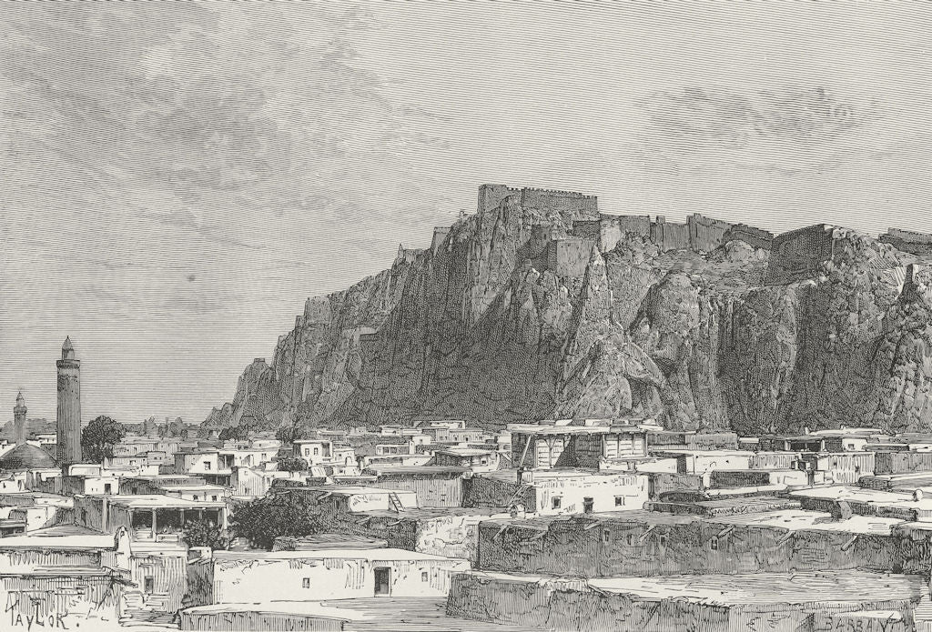 TURKEY. Town and citadel of Van c1885 old antique vintage print picture